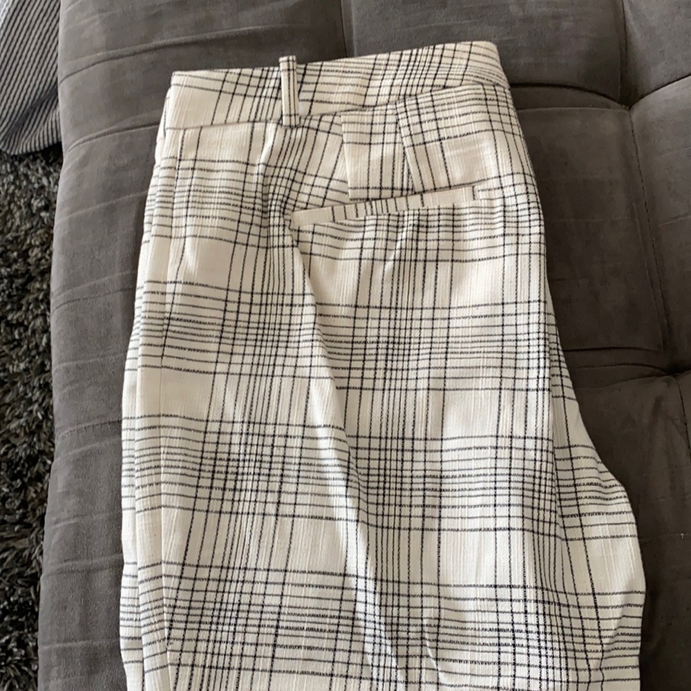 Cream plaid pants